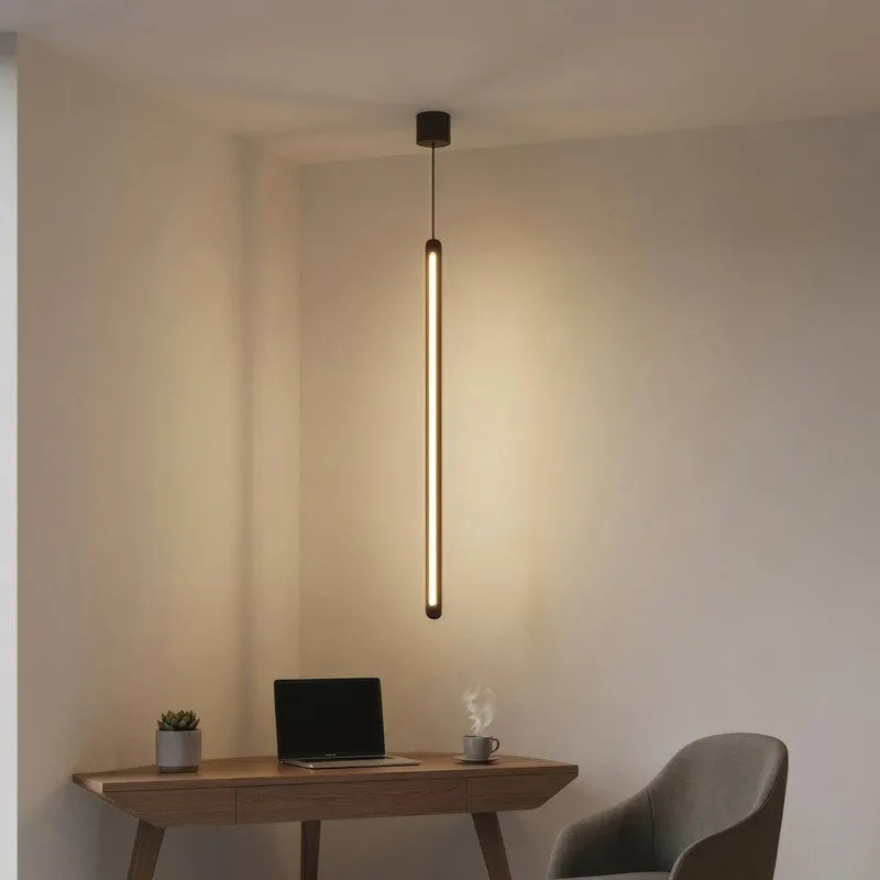 Slim Line Ambient Rose Wood LED Ceiling Lamp media 1