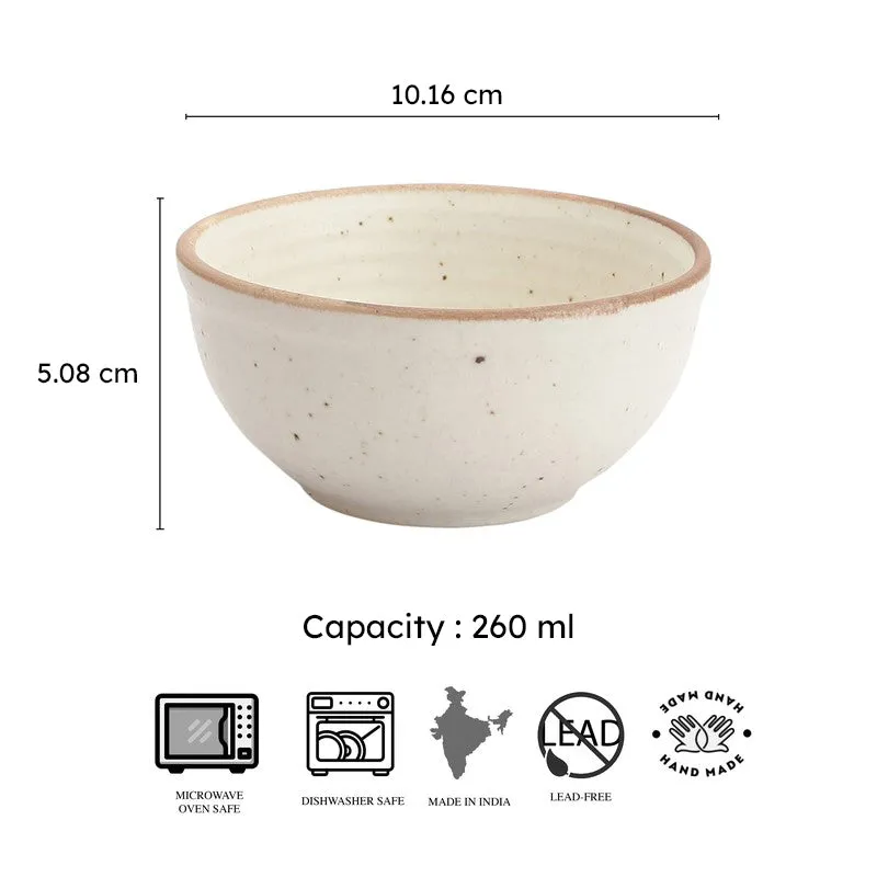 Brownline Off White Stoneware Snack Bowls (260 mL) - Set Of Six media 8