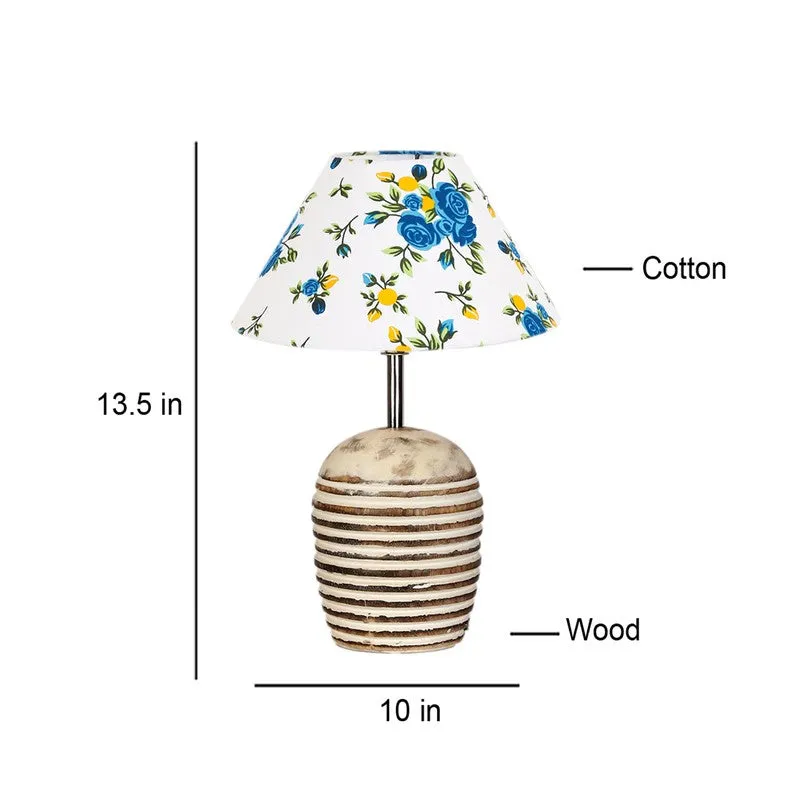 Lurixa Cotton Table Lamp With Wooden Base - Multicolor media 9