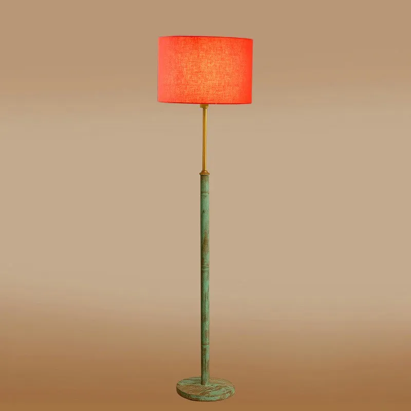 Amber Glow Wooden Floor Lamp - Orange media 6