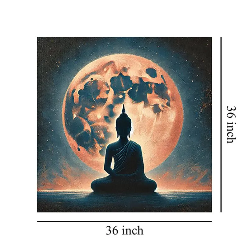 Buddha And Moonlit Sky Wall Painting media 8