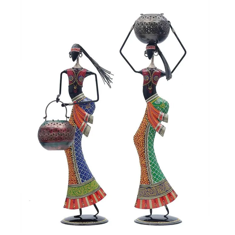 Tribal Women Iron Showpieces - Set Of Two media 3