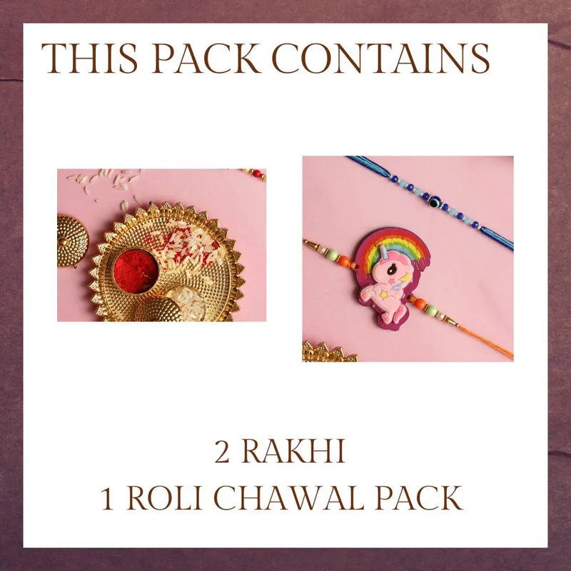 Unicorn II Rakhi with Roli Chawal - Three Piece Set media 4