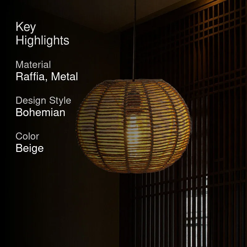 Lume Ray Rattan Ceiling Lamp media 2
