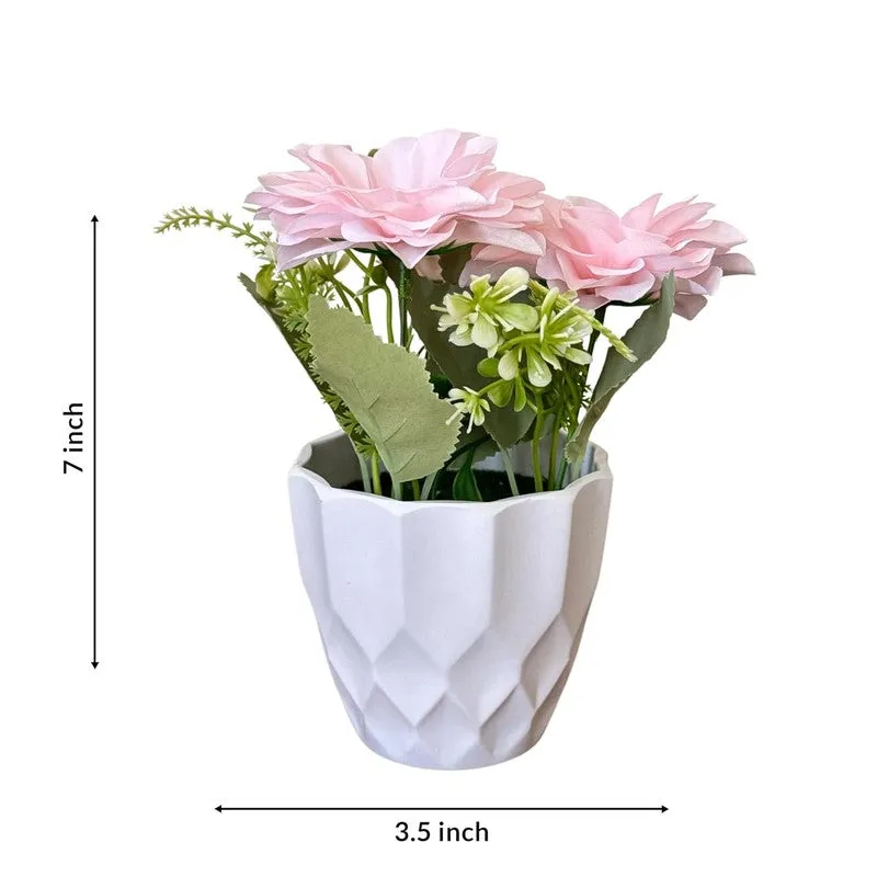 Cadris Ceramic Vase With Artificial Flower (Soft Pink) - Set Of Two media 6