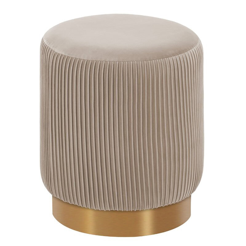 Lunaro Cushiq Ottoman - White & Gold media 3