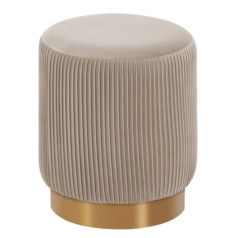Lunaro Cushiq Ottoman - White & Gold media 3