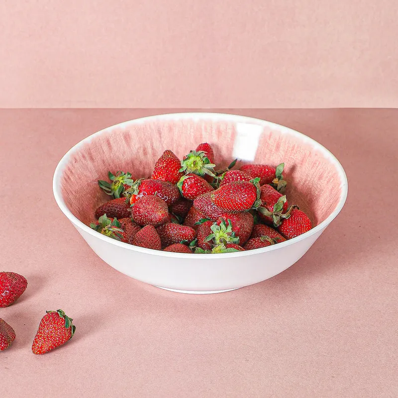 Cobain Serving Bowl (White & Pink) - 1300 ML media 1