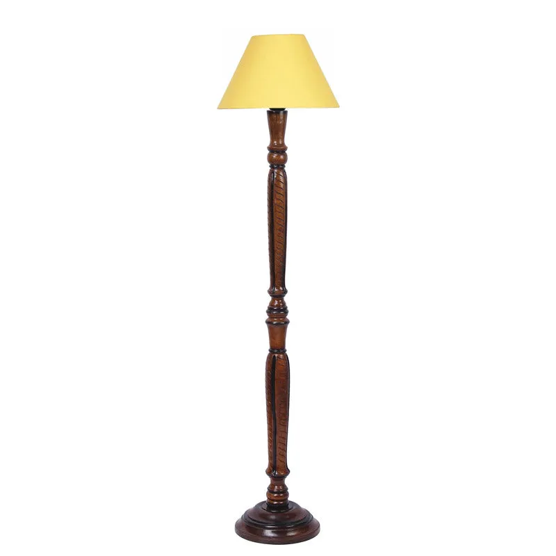 Hima Vintage Wooden Floor Lamp - Yellow media 5