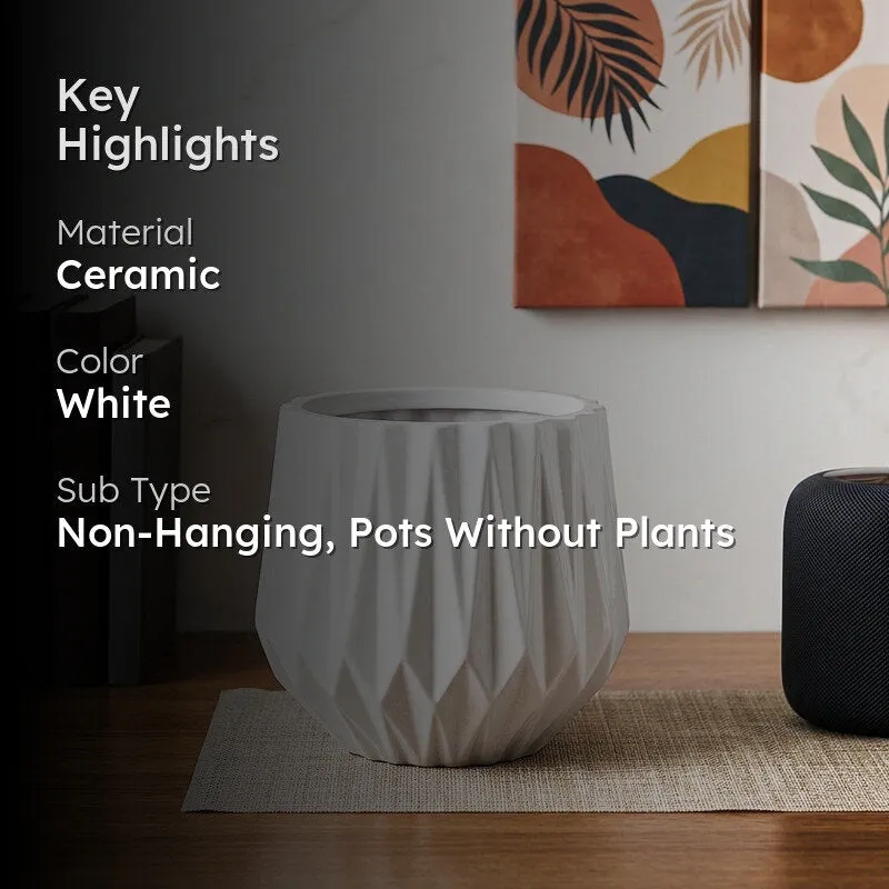Ugaoo Precious Horcrux Ceramic Pot - White media 2
