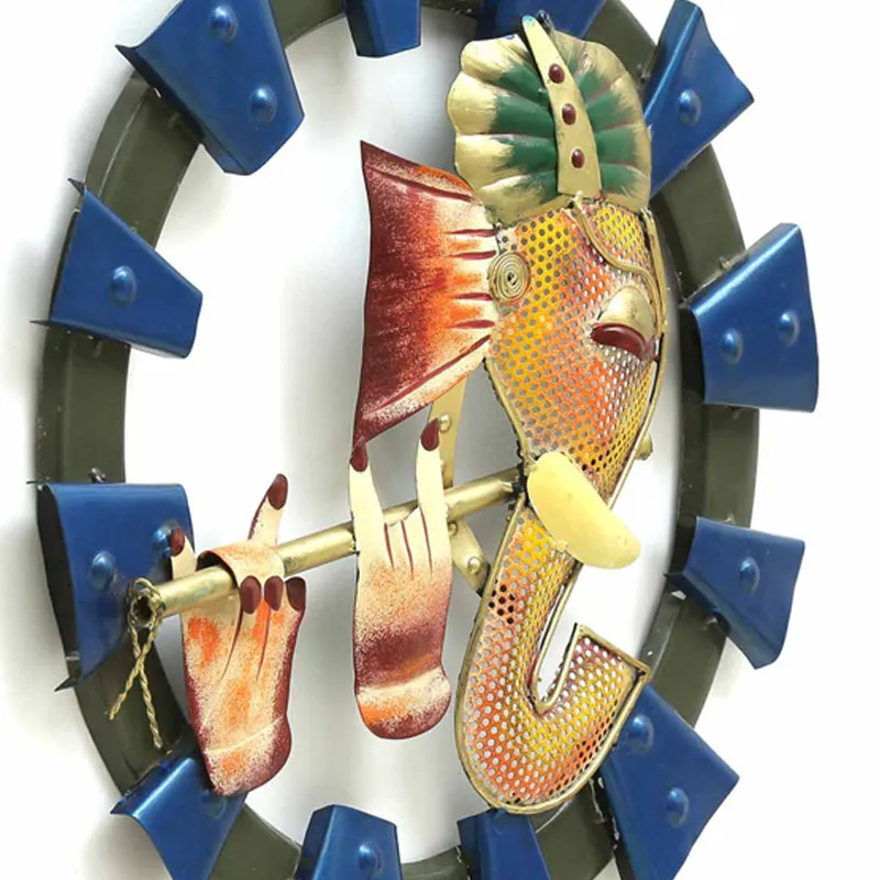 Ganesha with Flute Iron Wall Accent media 3