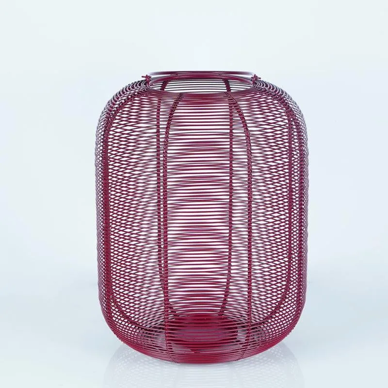Woven Glow Painted Metal Table Lamp - Pink media 7