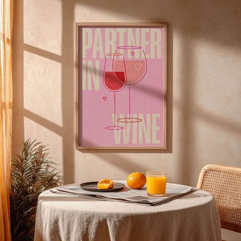 Partner In Wine Archival Canvas Wall Art - Brown media 4