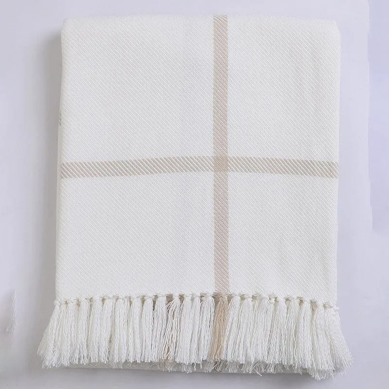 Nordic Nights Knitted Cotton Throw - White & Beige media 3