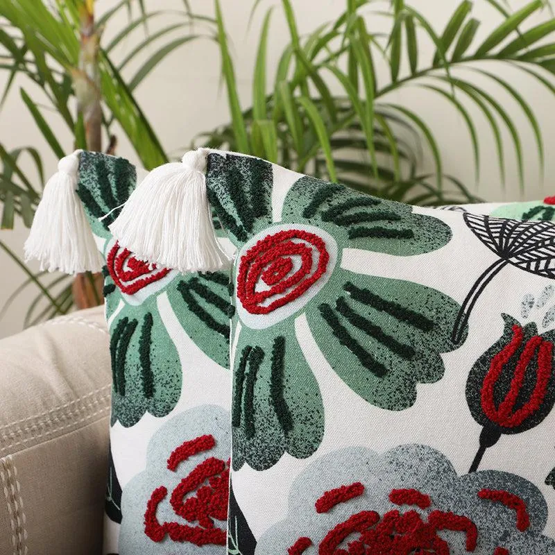 Austen's Garden Embroidered Cotton Cushion Cover - Set Of Two media 4