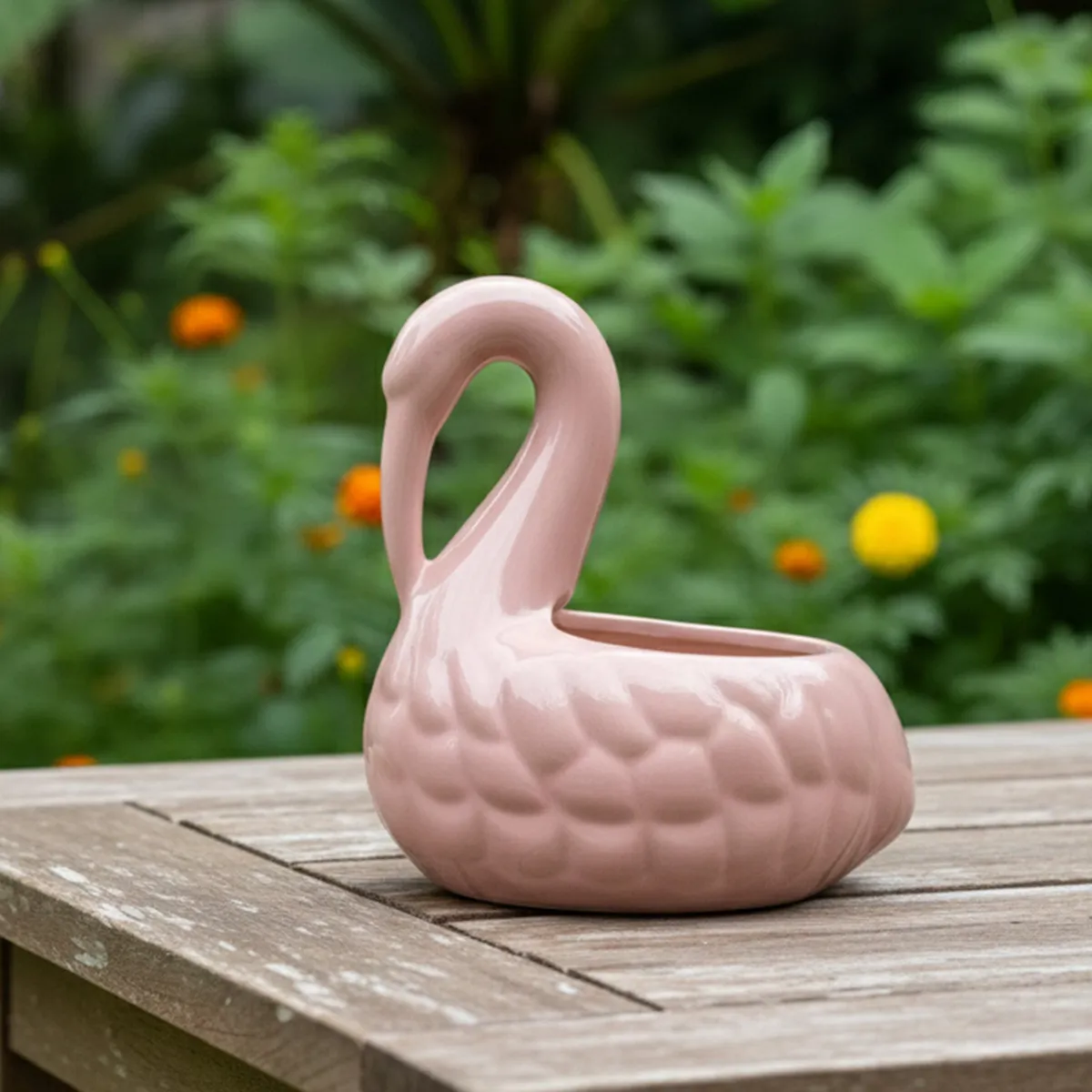 Petal Swan Ceramic Vase - Pink media 5