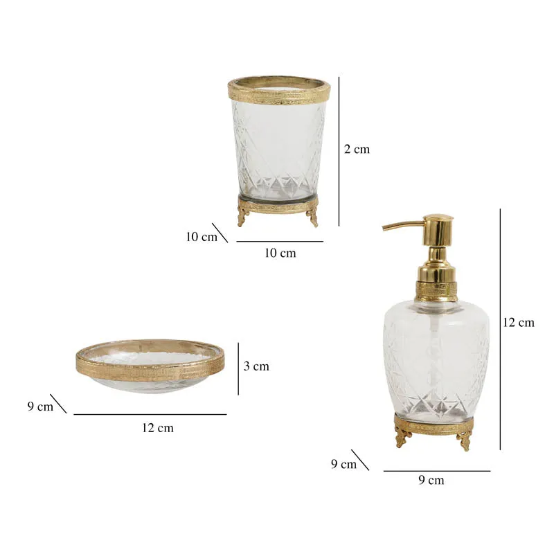 Starry Crystal Cut Bathroom Set - Gold media 6