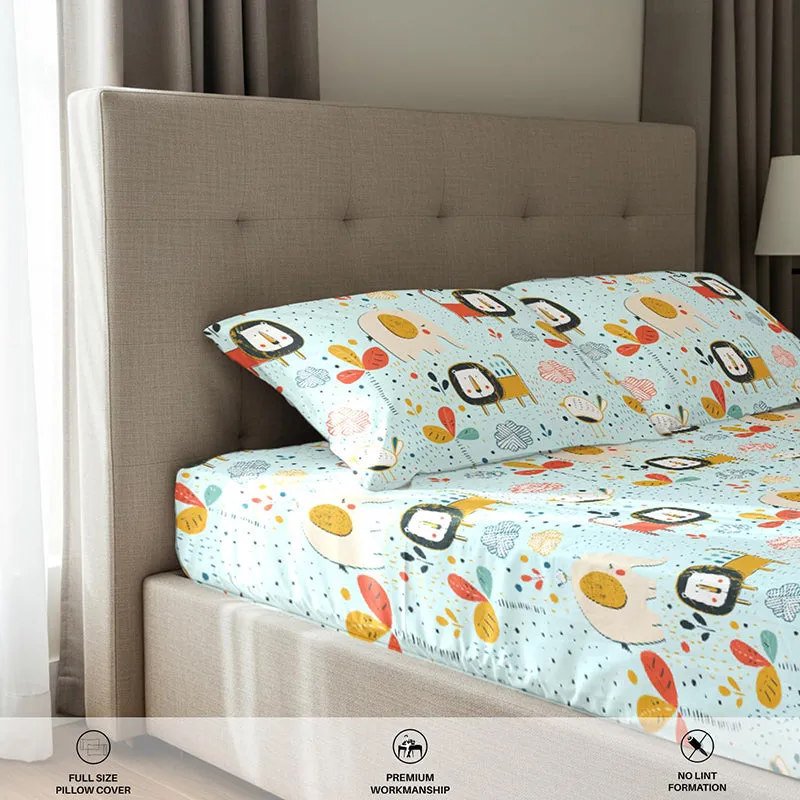 Urban Space Junglee Kids Cotton Bedsheet (Pastel Blue) - 200 TC media 6