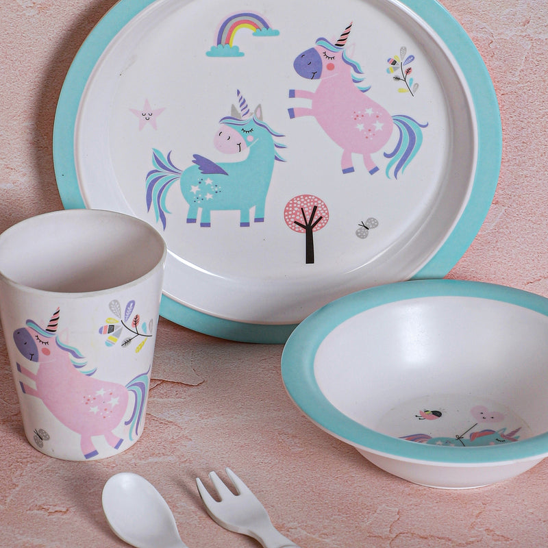 Unicorn Land Kids Dinner Set - Five Piece Set media 5