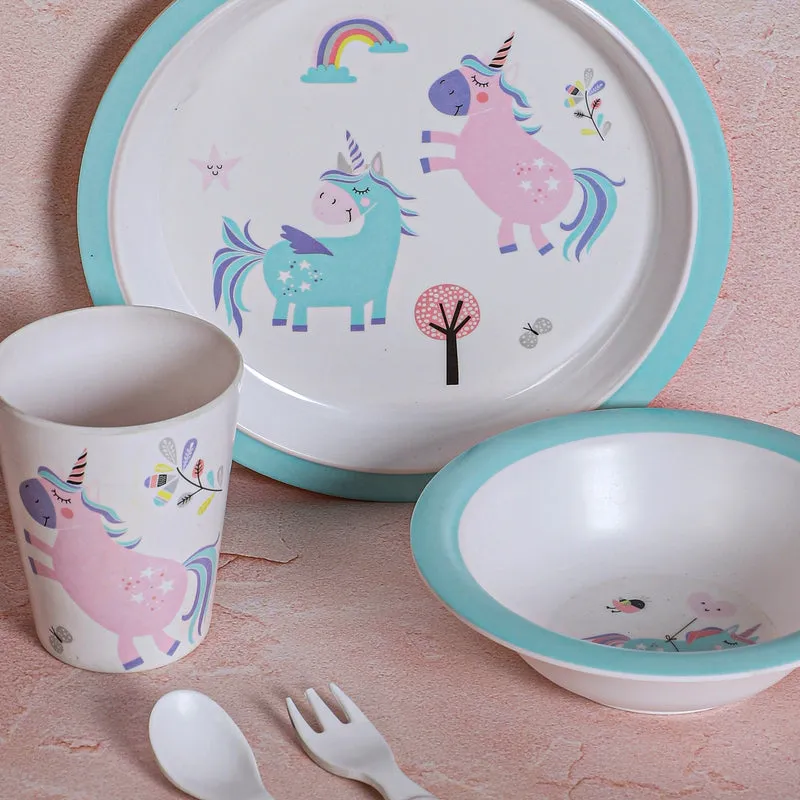 Unicorn Land Kids Dinner Set - Five Piece Set media 5
