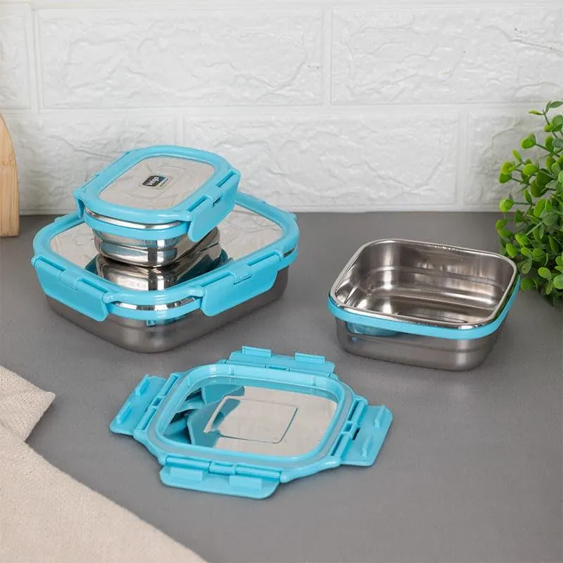 Savory Sam Aqua Lunch Box (550/300/150 mL) - Three Piece Set media 3