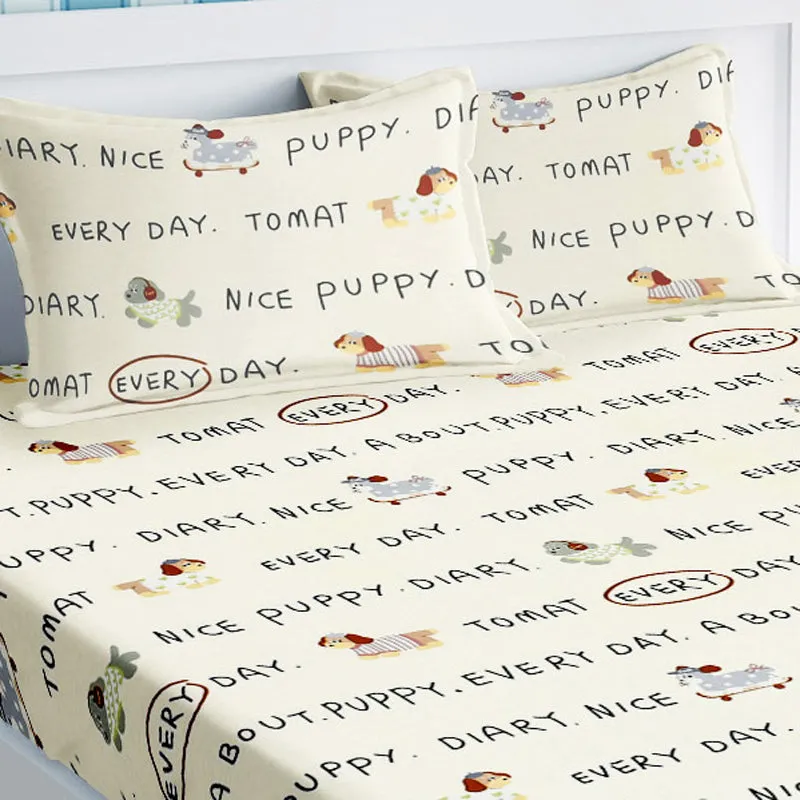Puppy Day Kids Cotton Bedsheet - 210 TC media 3