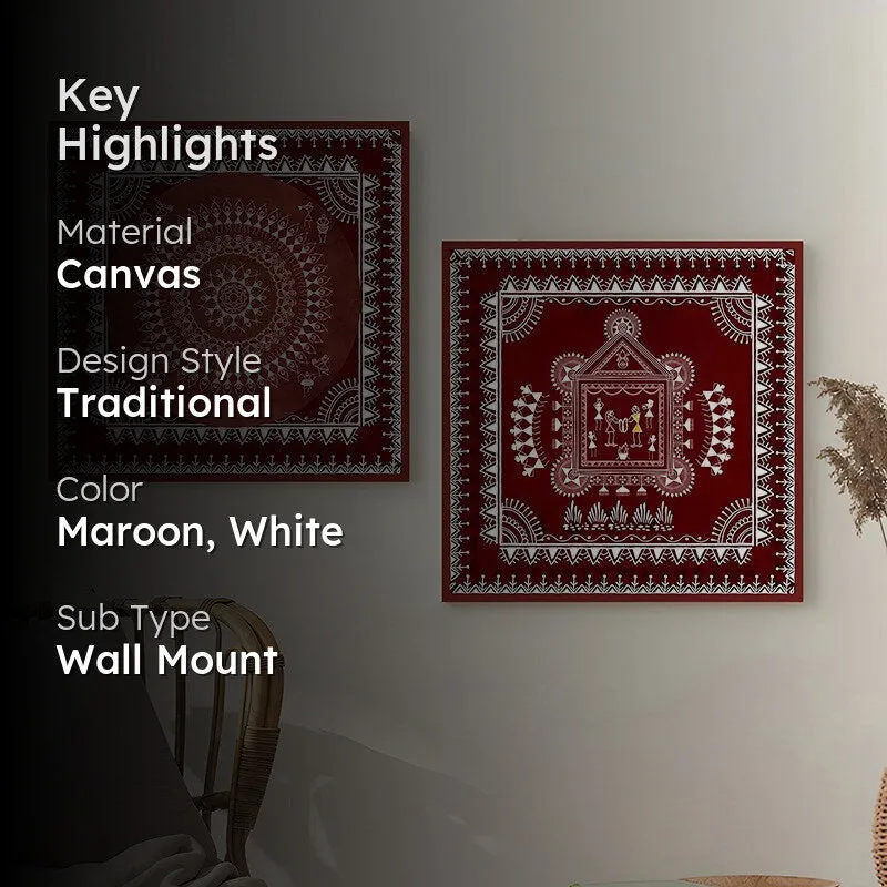 Tribal Motif Wall Art - Set Of Two media 2