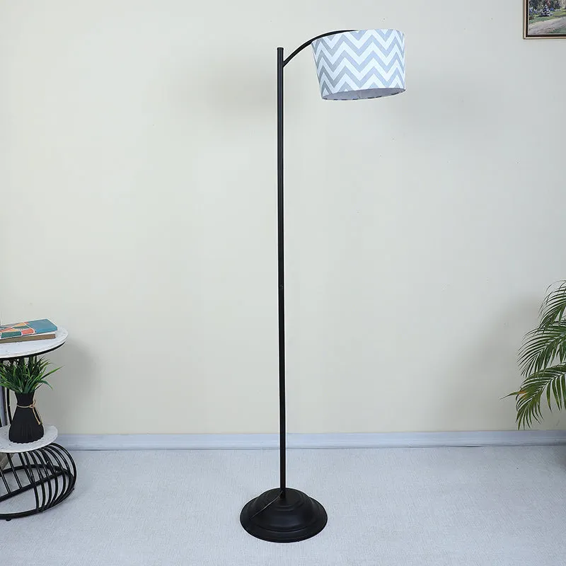 Chevron Light Printed Arched Iron Floor Lamp media 3