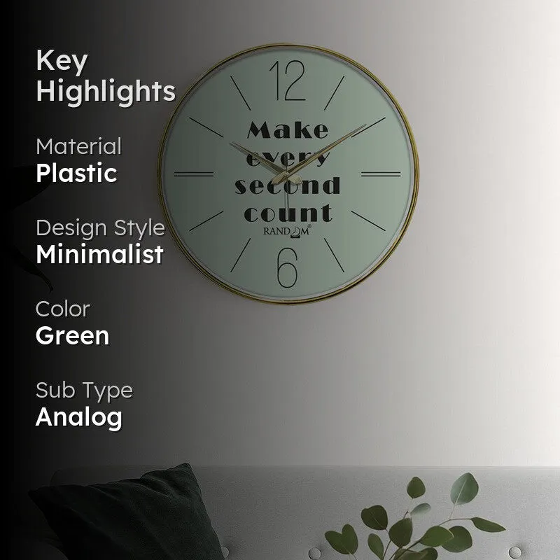 Moment Value Round Analog Wall Clock - Green media 2