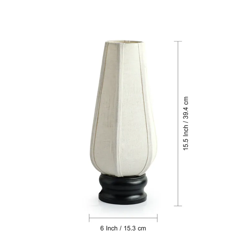 Ashru Handcrafted Mango Wood Table Lamp - Black,White media 7