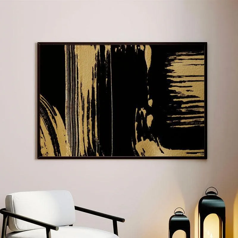 Luxury Gold Canvas Painting - Black Frame media 1