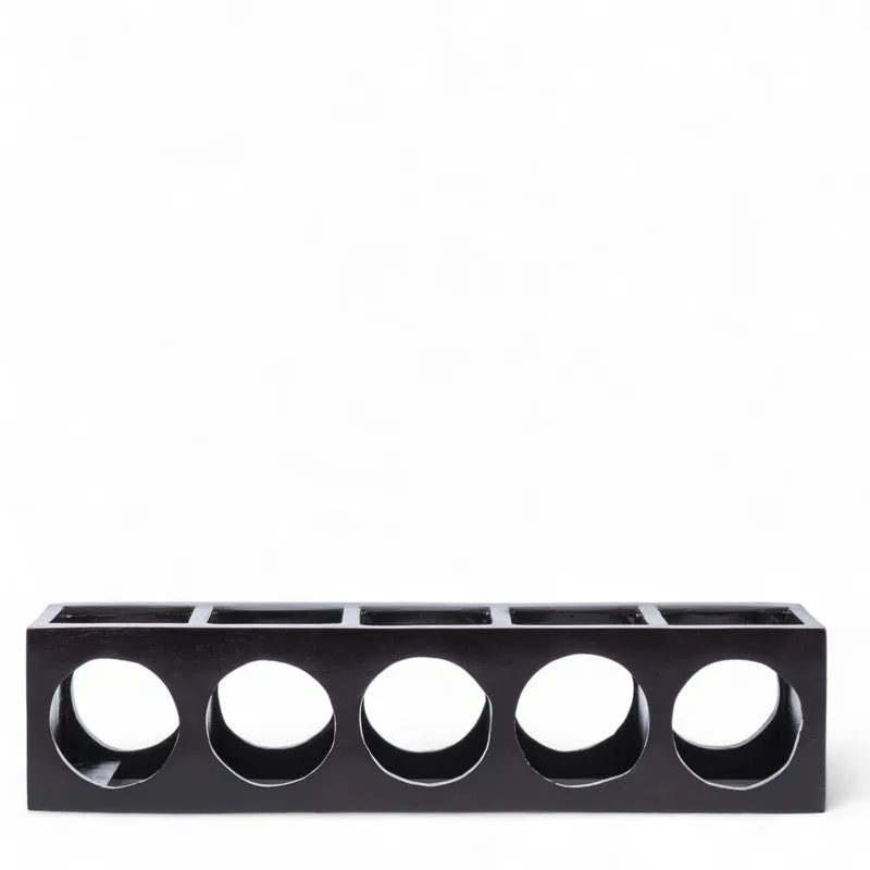 Zverox Sheesham Wooden Wine Rack - Black media 3