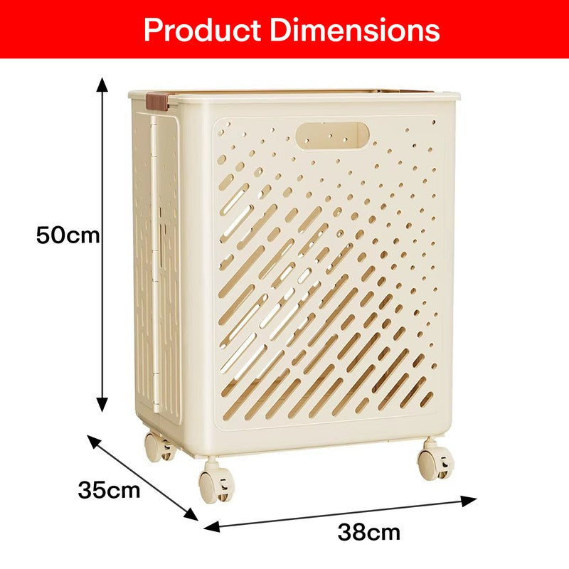 Rioware LinenMove Rolling Laundry Basket - Beige media 10