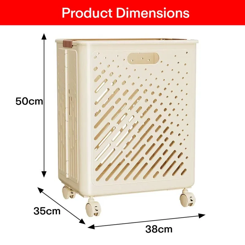 Rioware LinenMove Rolling Laundry Basket - Beige media 10