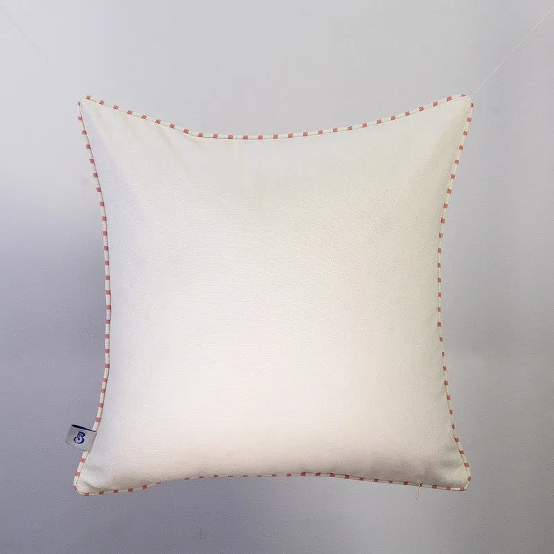 Blush Bloom Embroidered Cotton Cushion Cover media 5