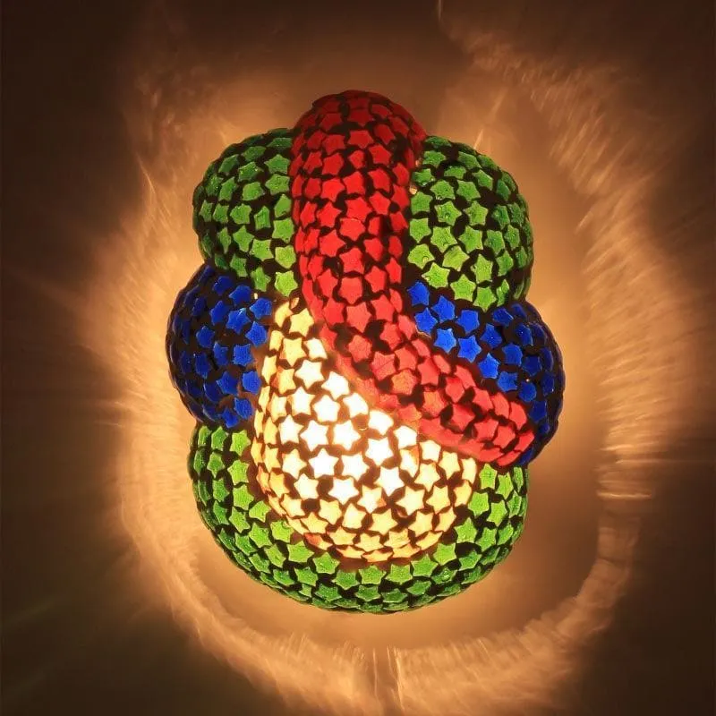Ganesha Patterned Glass Wall Lamp media 4