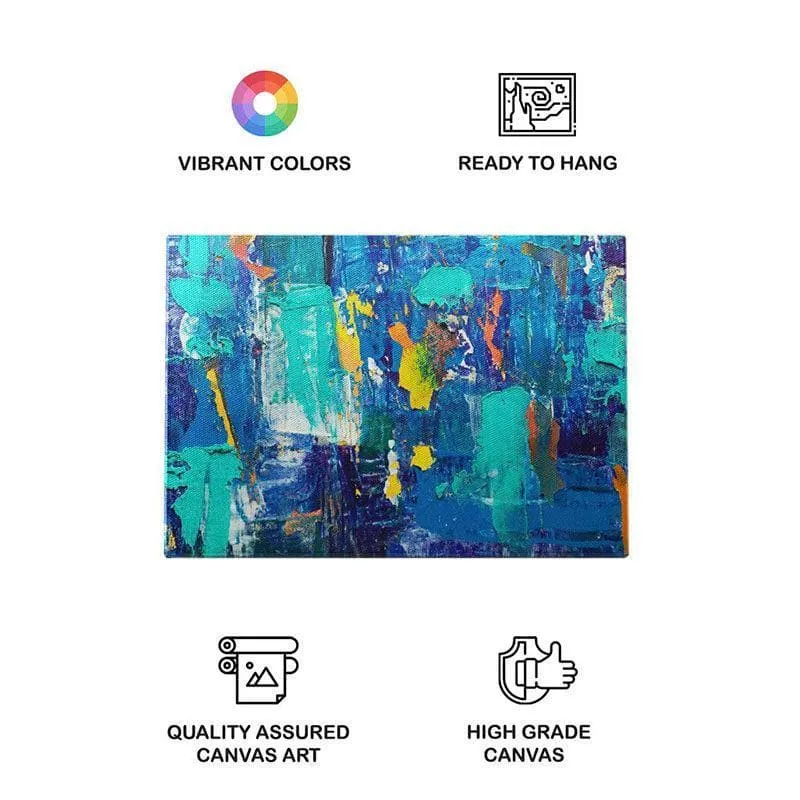 Winter Blue Abstract Canvas Wall Painting - Gallery Wrap media 4
