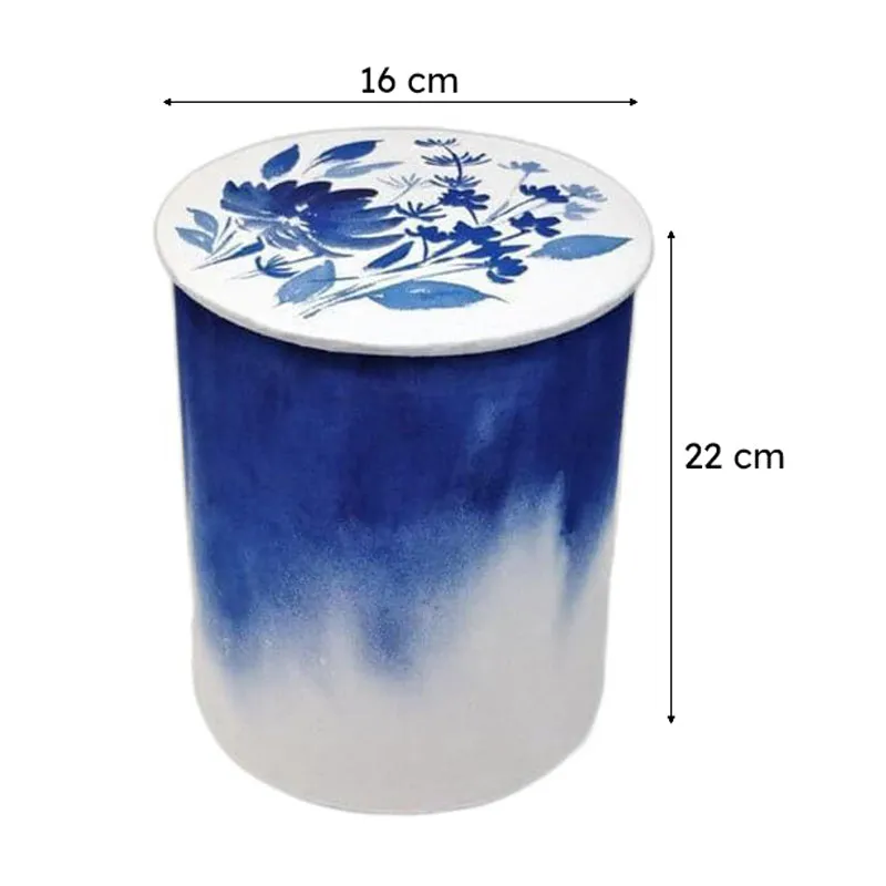 Grady Glow Cylo Handpainted Fabric Table Lamp - Blue,White media 9