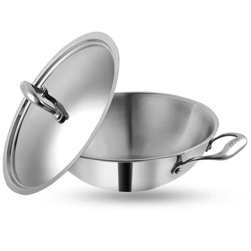 Vinod Stainless Steel Kadhai With Lid - 4500 mL/16 Inches media 3
