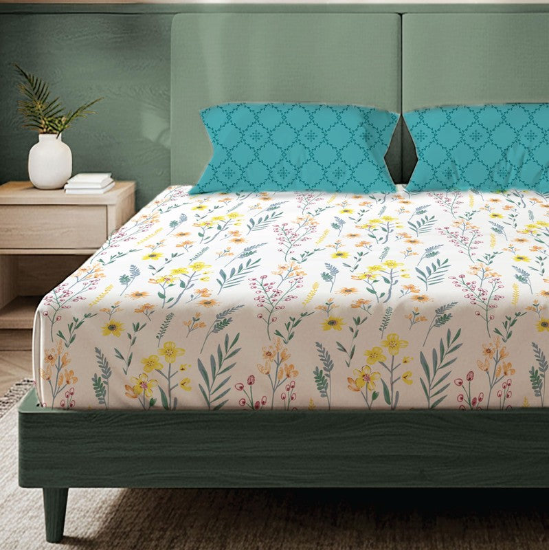 Floral Carnival Floral Cotton Bedsheets (Multicolor) - 200 TC media 3