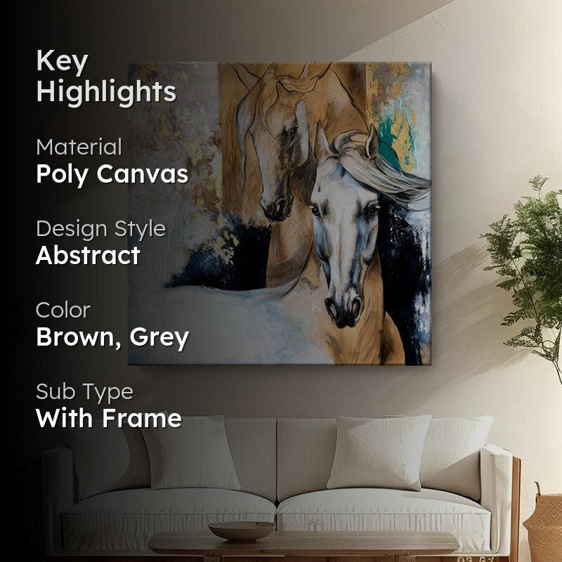 White Horses Wall Painting media 2
