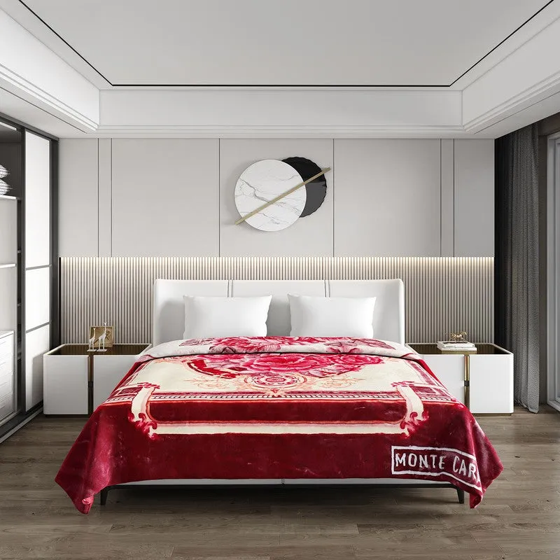 Monte Carlo Crimson Elegance Blanket - 800 GSM media 3