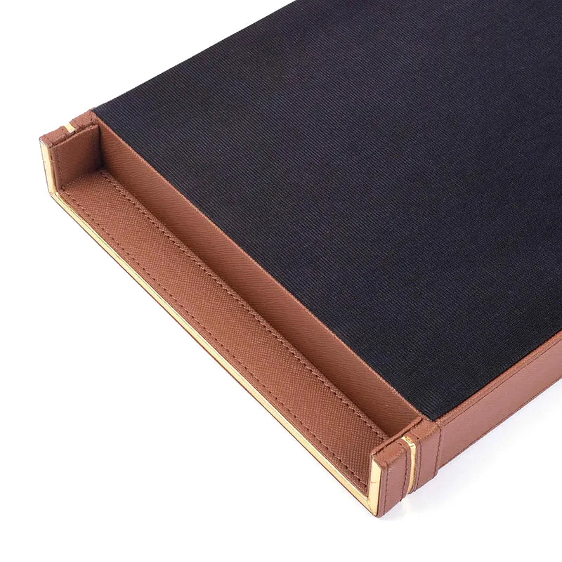 Ceastra Faux Leather Serving Tray - Brown media 6