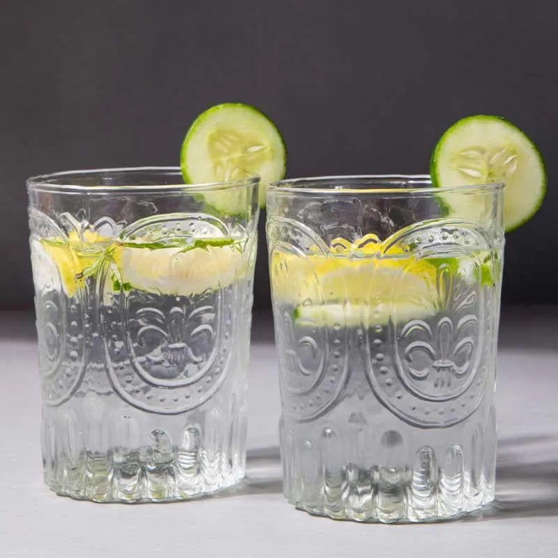 Drinking Glassy Glamour Old Fashioned Drinking Glass (400 mL) - Set Of Four media 3