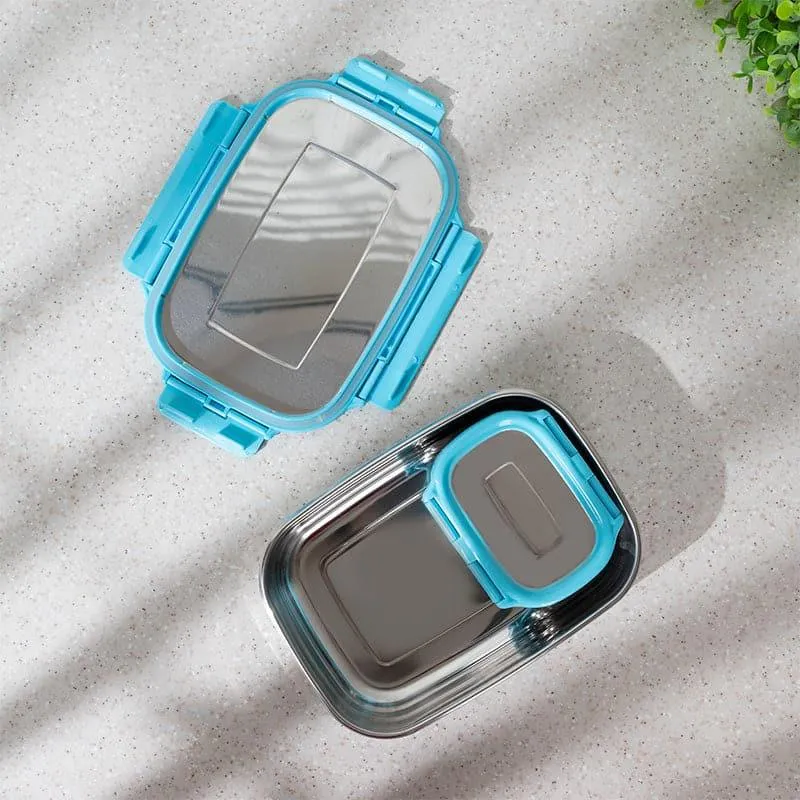 Vidora Aqua Stainless Steel Lunch Box (775/150 mL) - Two Piece Set media 5