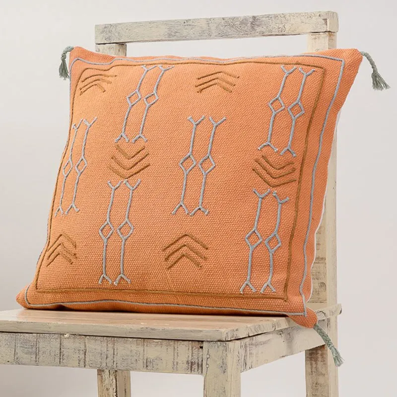 Glyph III Embroidered Cushion Cover - Orange media 3