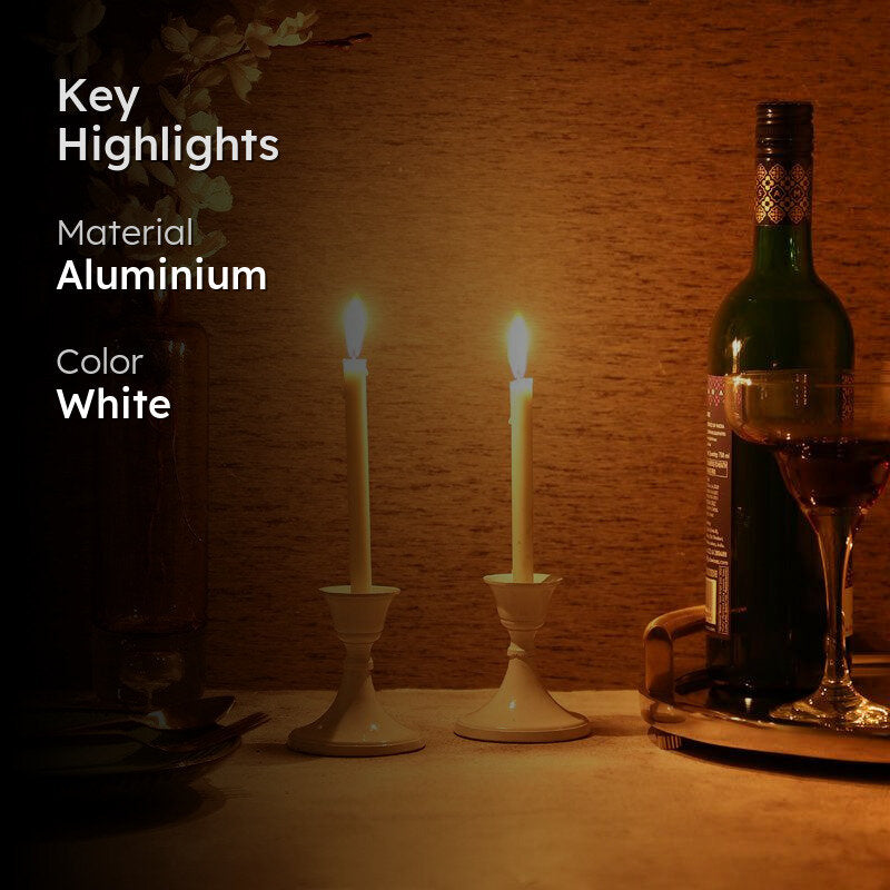 Flowy Candle Holder (Silver) - Set Of Two media 2
