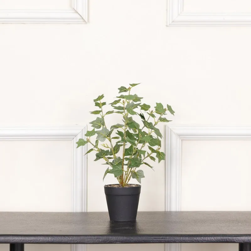 Artificial Small Plant With Black Fiber Pot (Green) - 1 Feet media 3