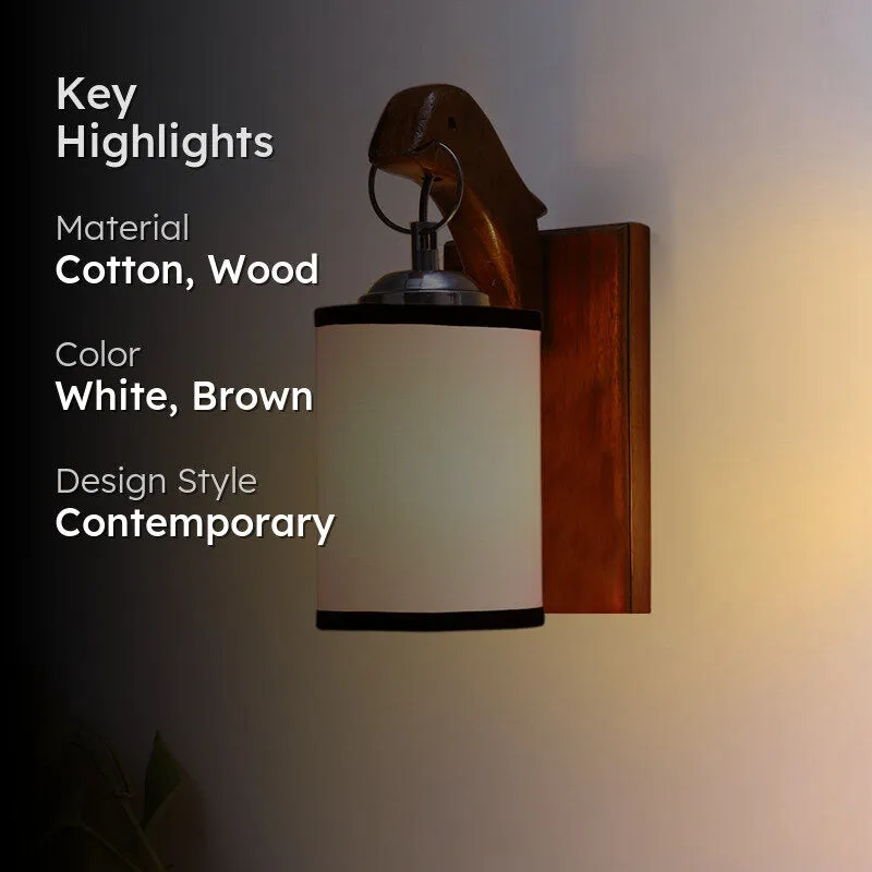 Estrella Edge Wooden Wall Lamp - White media 2