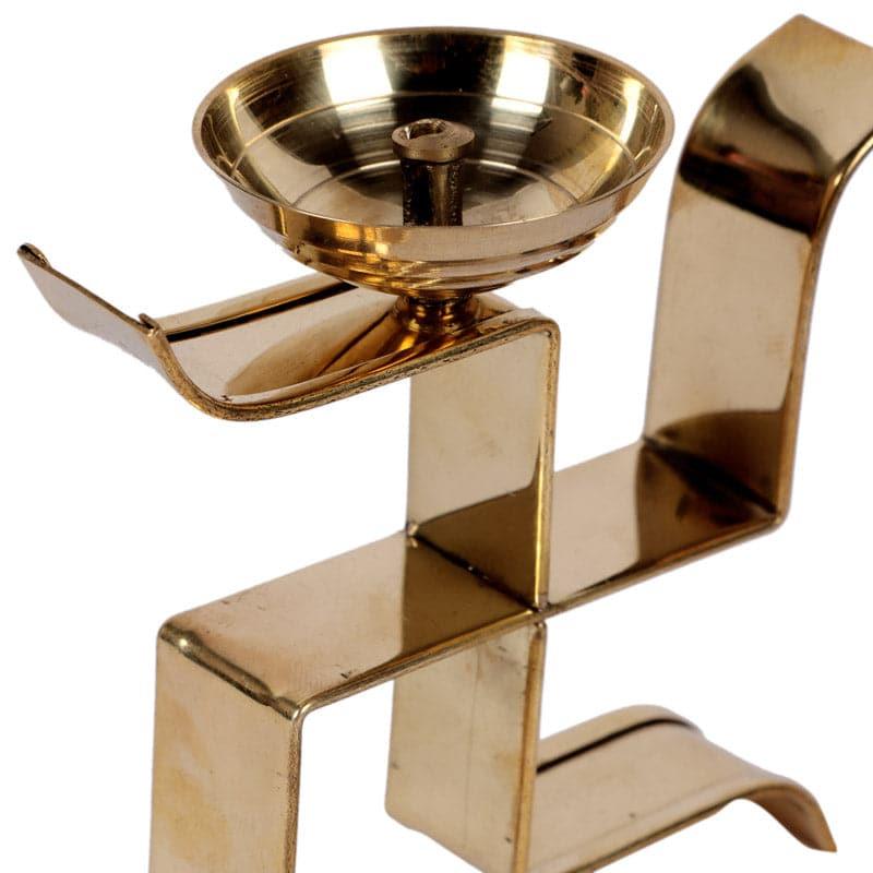 Standing Sathiya Brass Akand Diya - Set Of Two media 5